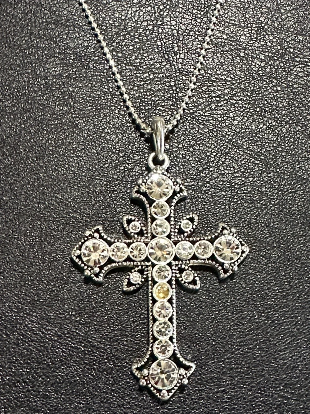Premier Designs Grace Silver Tone Cross Necklace